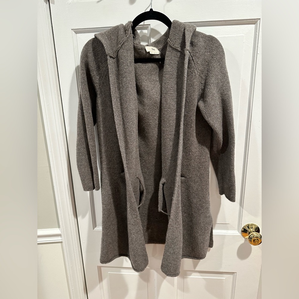 TNA Brown hooded sweater cardigan
